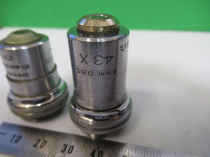 LOT 2 ea OBJECTIVES BAUSCH LOMB USA MICROSCOPE PART AS PICTURED &R4-A-54