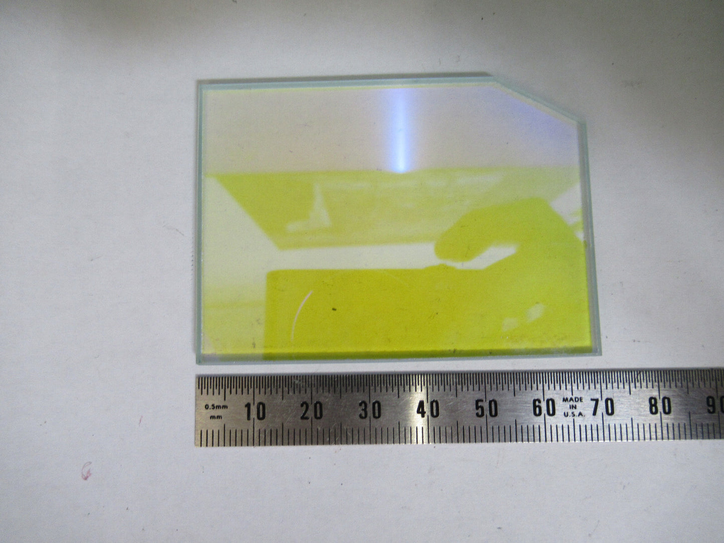 OPTICAL COATED GLASS PLATE DICHROIC LASER OPTICS AS PICTURED #Z8-A-16