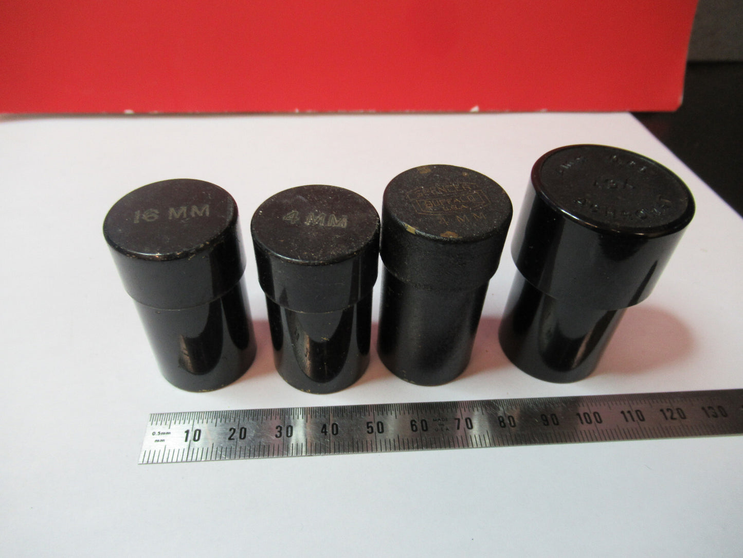 ANTIQUE LOT OBJECTIVE CANISTERS MICROSCOPE PART OPTICS AS PICTURED X3-B-63