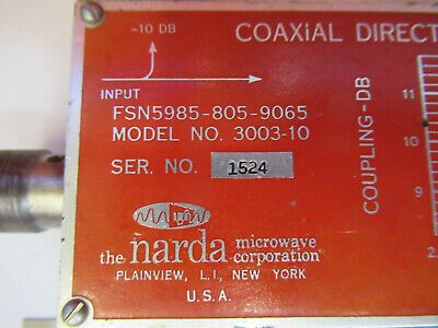 NARDA DIRECTIONAL COUPLER EMI TESTING RF MICROWAVE FREQUENCY GHz AS IS #8Z-A-04