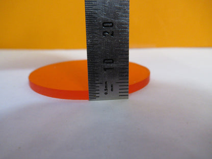 OPTICAL ex-NASA COATED ORANGE FILTER LENS PRO LASER OPTICS AS PICTURED Y1-A-24