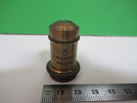 Antique Brass Ernst Leitz "3" Objective Microscope