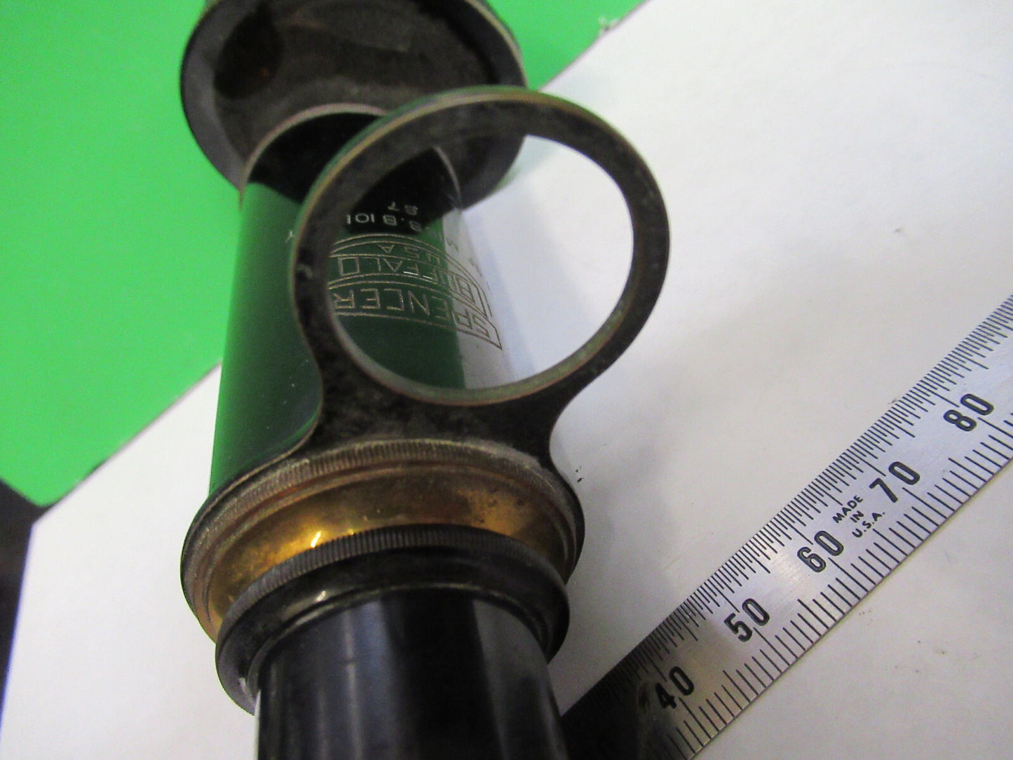 Antique Brass Spencer Lens Co. Tubus + Nosepiece Microscope Part