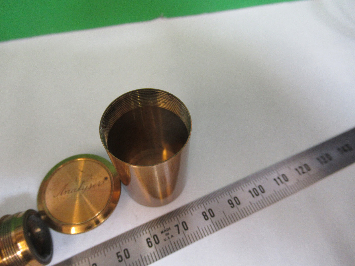 ANTIQUE BRASS POLARIZER POL UK SLIDE WATSON MICROSCOPE PART AS PICTURED &R2-B-61