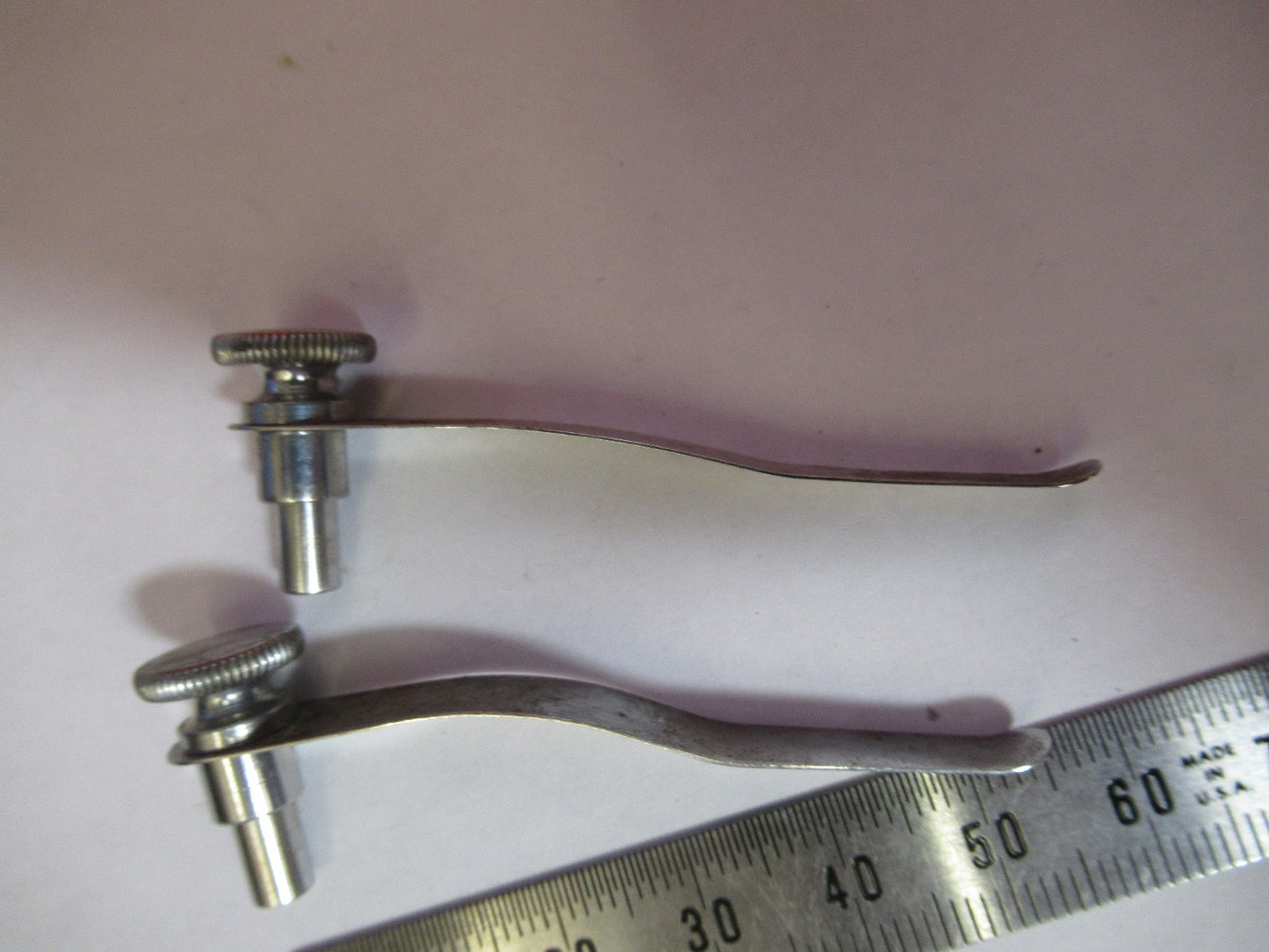 ANTIQUE SPENCER SET of CLIPS STAGE  MICROSCOPE PART AS PICTURED V7-A-22