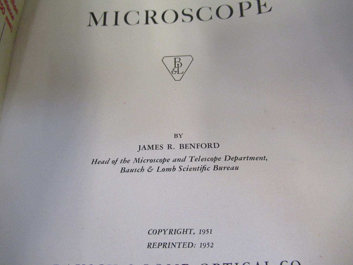 Antique Bausch & Lomb Use of Microscope Booklet 1952 Part