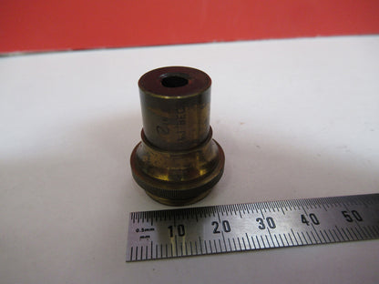 ANTIQUE BRASS BECK LONDON 2in OBJECTIVE MICROSCOPE AS PICTURED &F8-A-72
