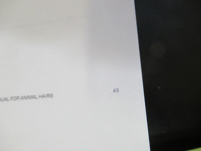 LOT BOOK FBI MICROSCOPY OF HAIR HUMAN ANIMAL MICROSCOPE PART AS PICTURED W3-B-53