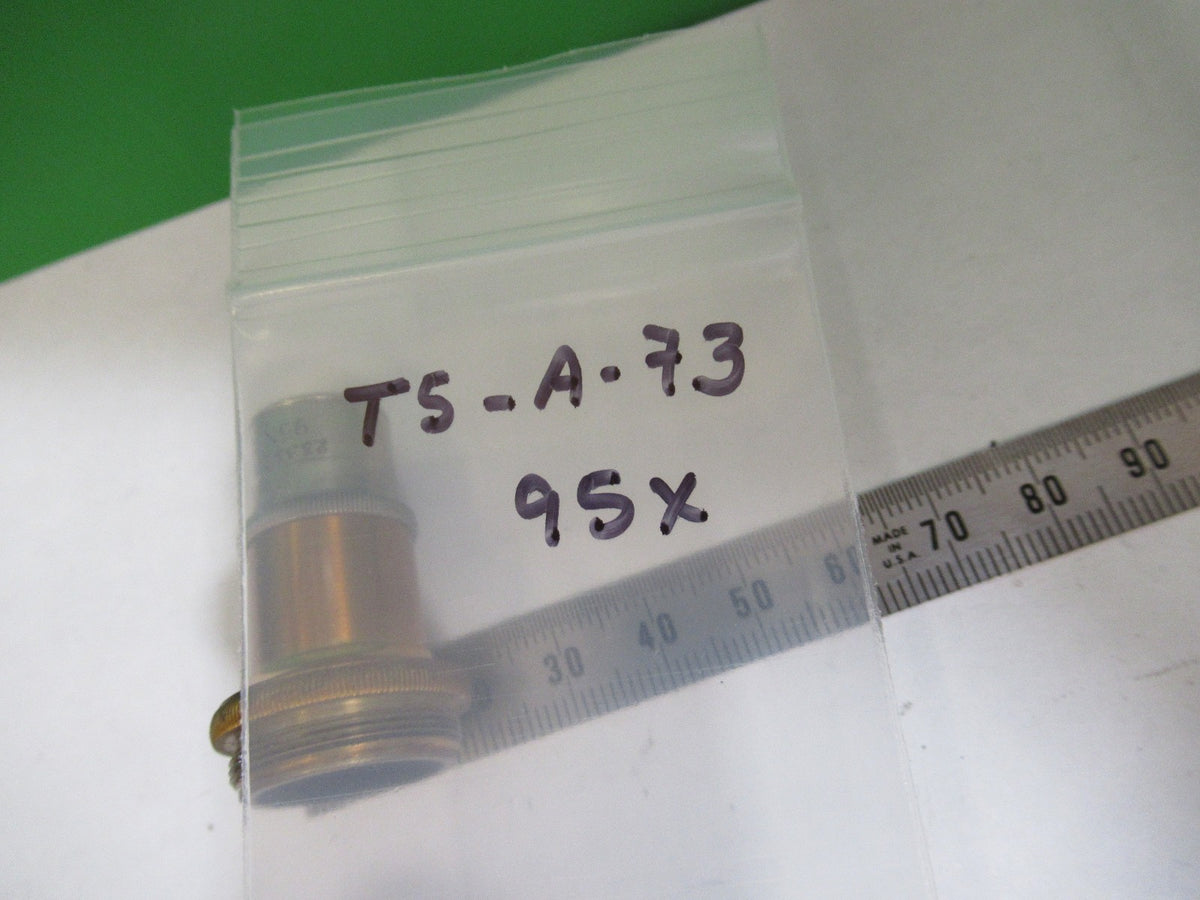 ANTIQUE SPENCER OPTICS AO OBJECTIVE 95X LENS MICROSCOPE PART AS PICTURED T5-A-73