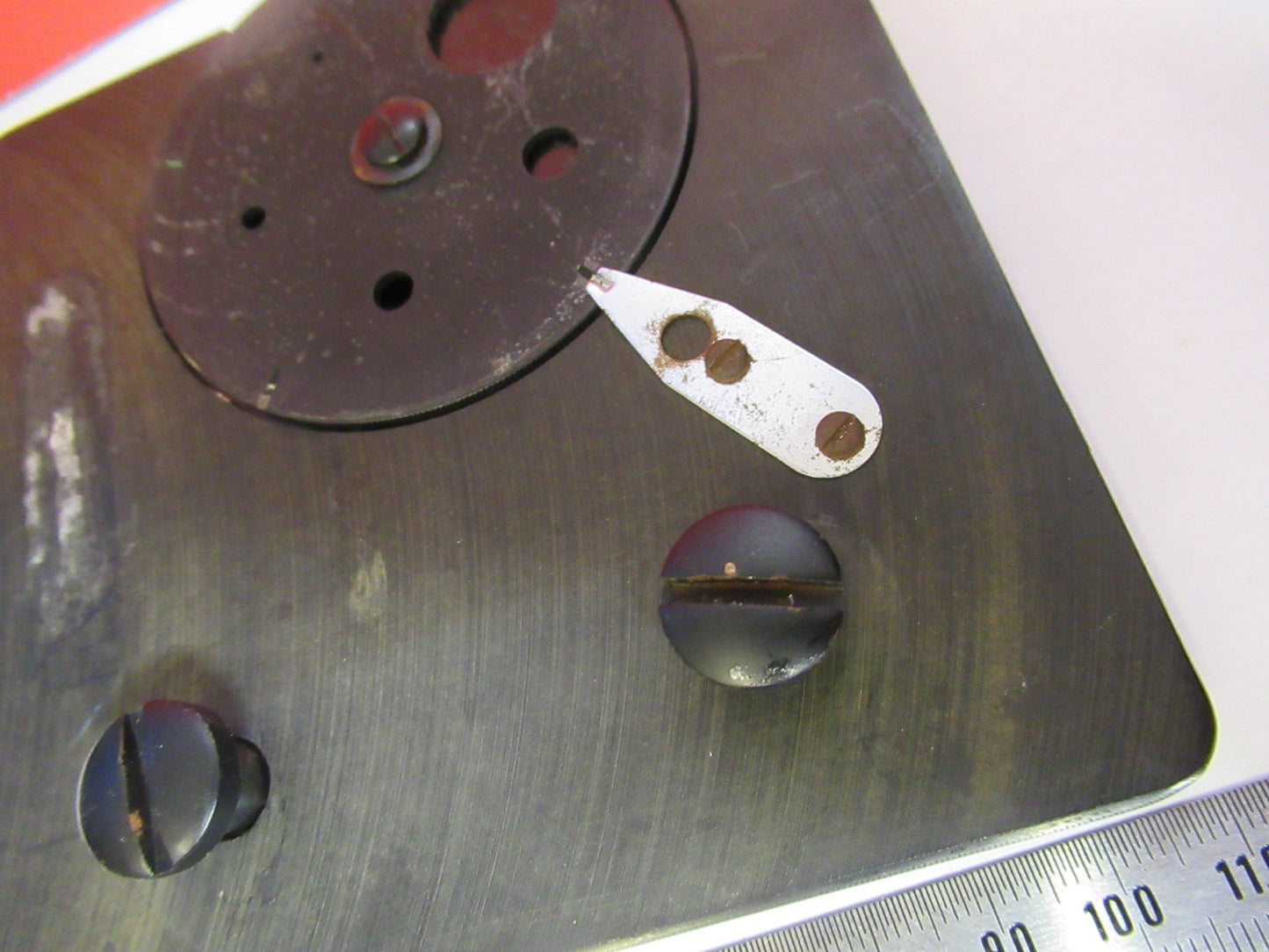 ANTIQUE SPENCER AO STAGE TABLE SPECIMEN MICROSCOPE PART AS PICTURED V7-A-74