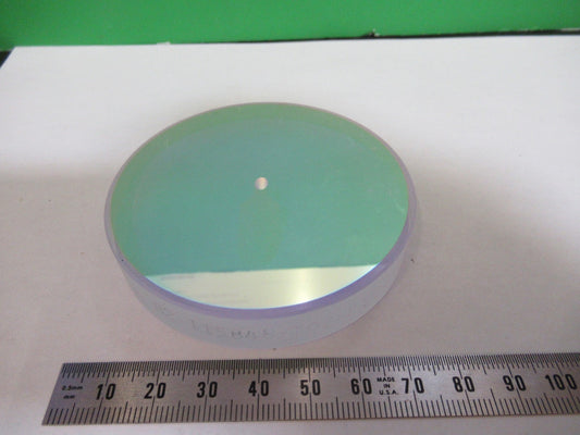 OPTICAL FLAT HOLED COATED FUSED SILICA PRO ZYGO LASER OPTICS AS PICTURED 98-A-08