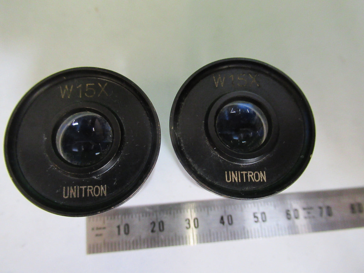 Unitron Japan Pair 15X Eyepiece Ocular Microscope Part
