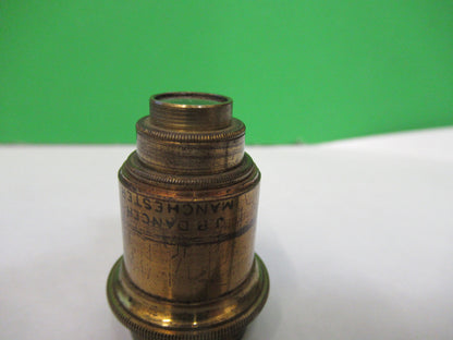 JP DANCER ANTIQUE BRASS OBJECTIVE MICROSCOPE PART AS PICTURED X6-A-94