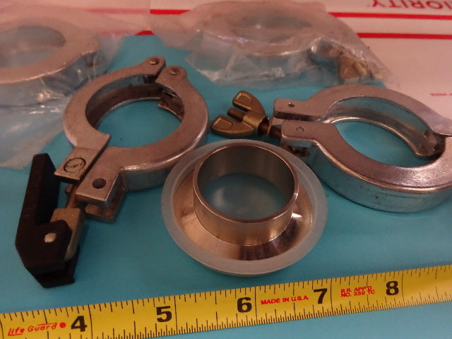 High Vacuum Clamps Fixtures Adapters Lot