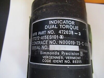 SIMMONDS SIKORSKY INDICATOR 472638-3 TORQUE AIRCRAFT PART AS PICTURED &A9-A-04