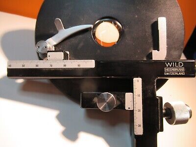 WILD M11 SWISS STAGE TABLE + CONDENSER MICROSCOPE PART as pictured &55R-B-01