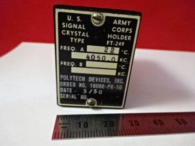 Vintage 1950'S U.s. Signal Corps Polytech Devices Quartz 4050 Kc Frequency