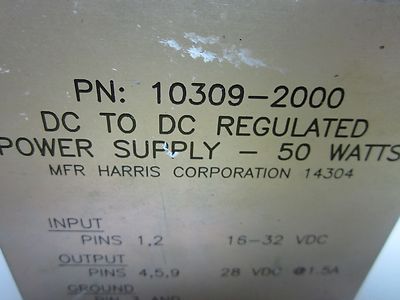 POWER SUPLLY DC AVIONICS HARRIS GRC-206 #B5-T-95