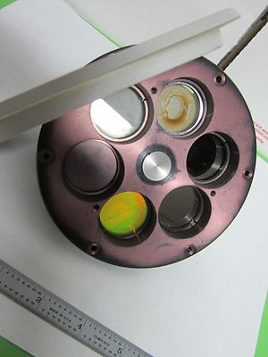 MICROSCOPE PART POLYVAR LEICA REICHERT FILTER WHEEL OPTICS AS IS BIN#P2-04