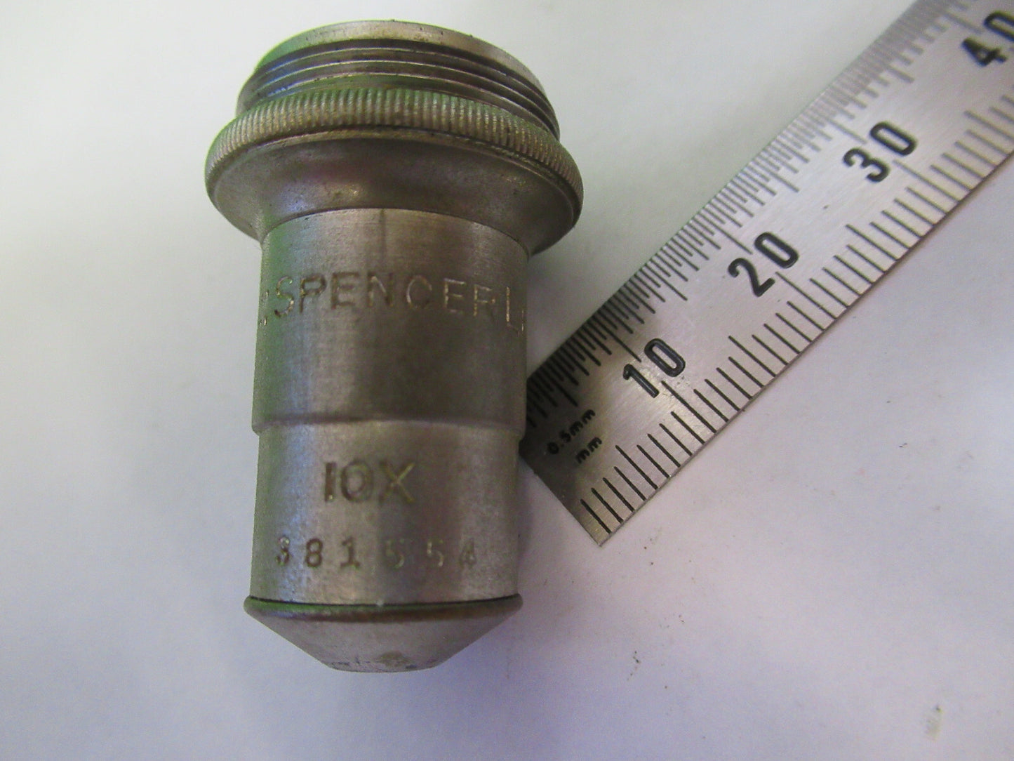 ANTIQUE OBJECTIVE 10X SPENCER LENS MICROSCOPE PART AS PICTURED &H9-C-23