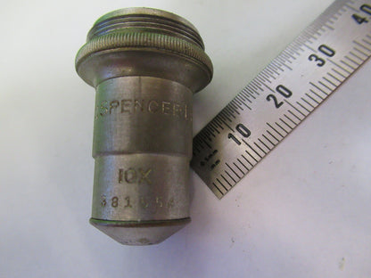 ANTIQUE OBJECTIVE 10X SPENCER LENS MICROSCOPE PART AS PICTURED &H9-C-23