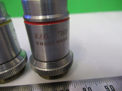 Lot 3 Ea Microscope Objective Lenses Bausch & Lomb 10X 43X 97X Optics