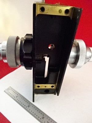 MICROSCOPE PART WILD HEERBRUGG SWISS M20 BRASS STAGE MICROMETER AS IS #51-A-08