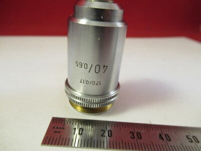 LEITZ GERMANY MICROSCOPE PART OBJECTIVE LENS 40X /170 OPTICS AS PICTURED 8-A-13