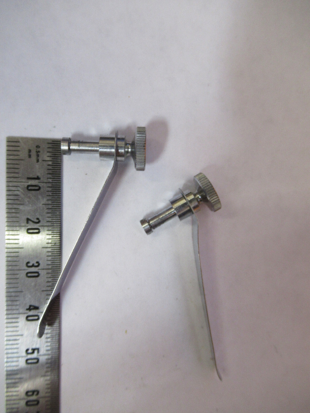 PAIR CLIPS STAGE UNITRON JAPAN MICROSCOPE PART AS PICTURED Y1-A-46