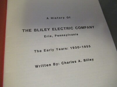 Vintage Brochure History Bliley Electric Co. Quartz Crystal by Charles 1982 AS Pic