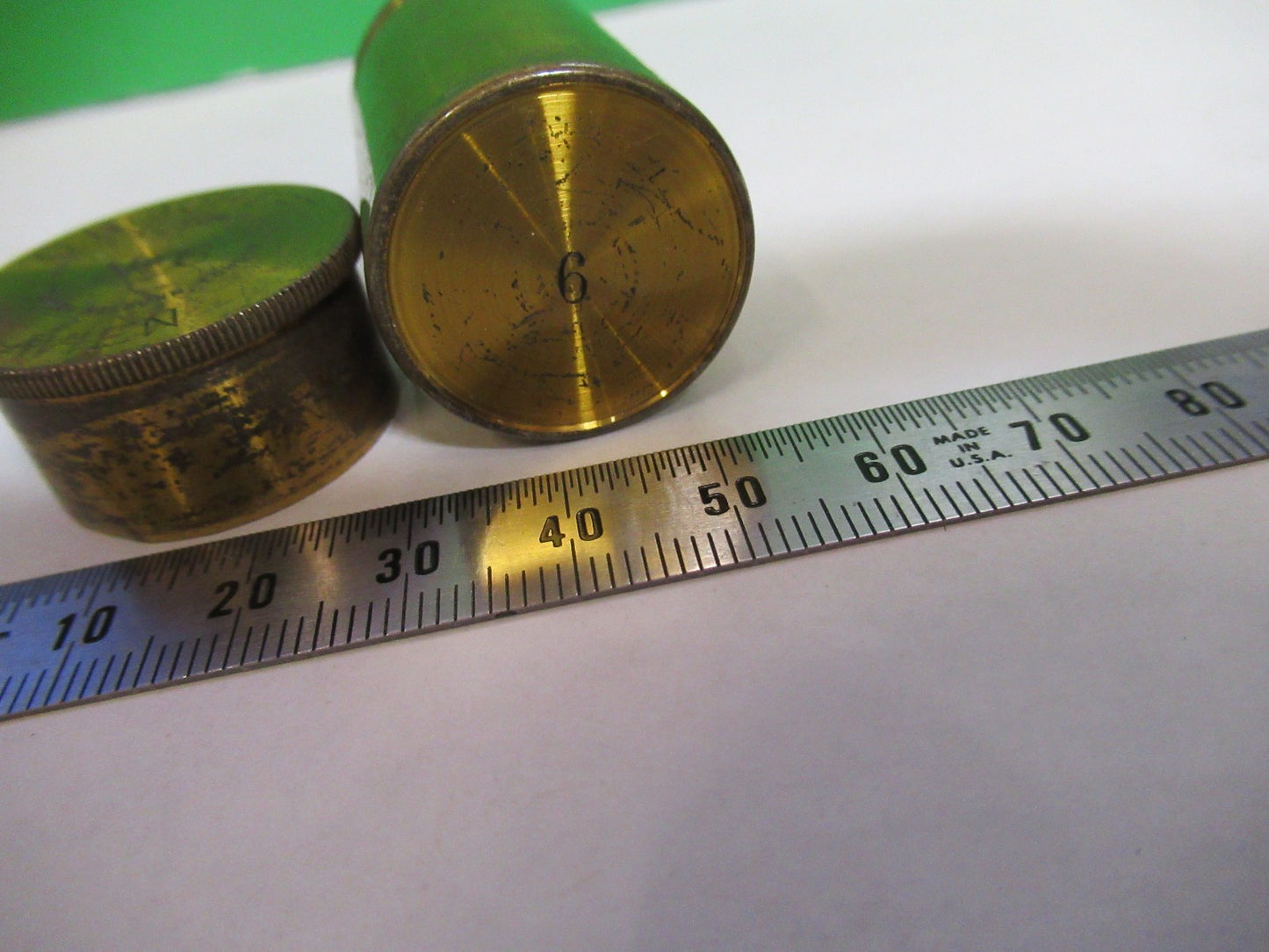 ANTIQUE BRASS EMPTY REICHERT AUSTRIA OBJECTIVE CANISTER MICROSCOPE PART T6-A-15