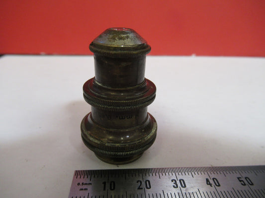 ANTIQUE BRASS BAUSCH LOMB 4mm OBJECTIVE LENS MICROSCOPE PART AS PICTURED T5-A-30