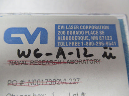 OPTICAL FUSED SILICA GLASS WEDGE CVI  OPTICS AS PICTURED &W6-A-12