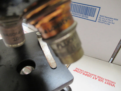 WEIRD RARE ANTIQUE BAUSCH LOMB MICROSCOPE with foldable legs AS PICTURED LOB