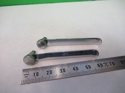 CARL ZEISS GERMANY PAIR CLIPS STAGE MICROSCOPE PART AS PICTURED X9-B-25