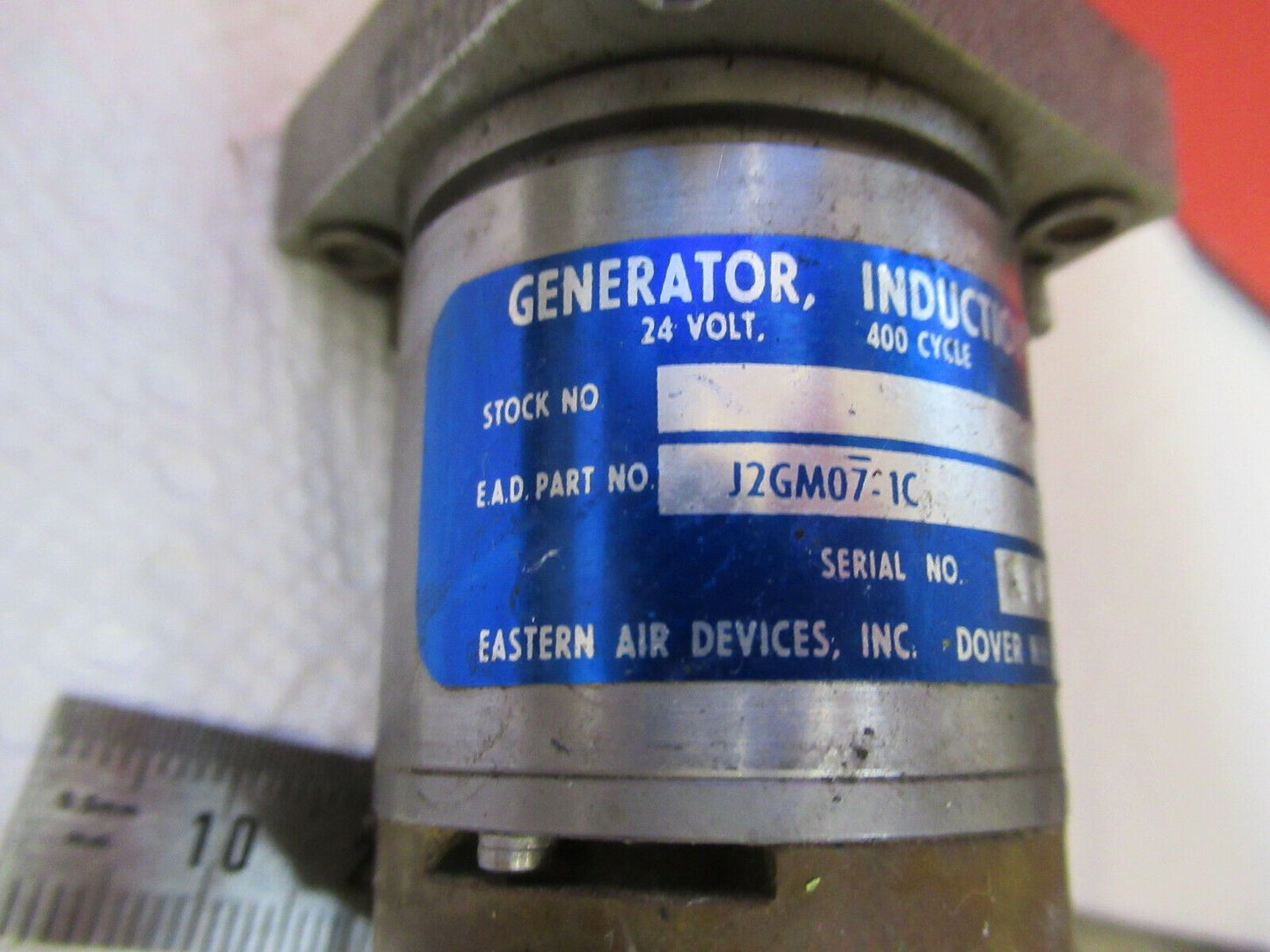 GENERATOR INDUCTION  MOTOR AIRCRAFT PART J2GW07-10 AS PICTURED &8Z-A-66