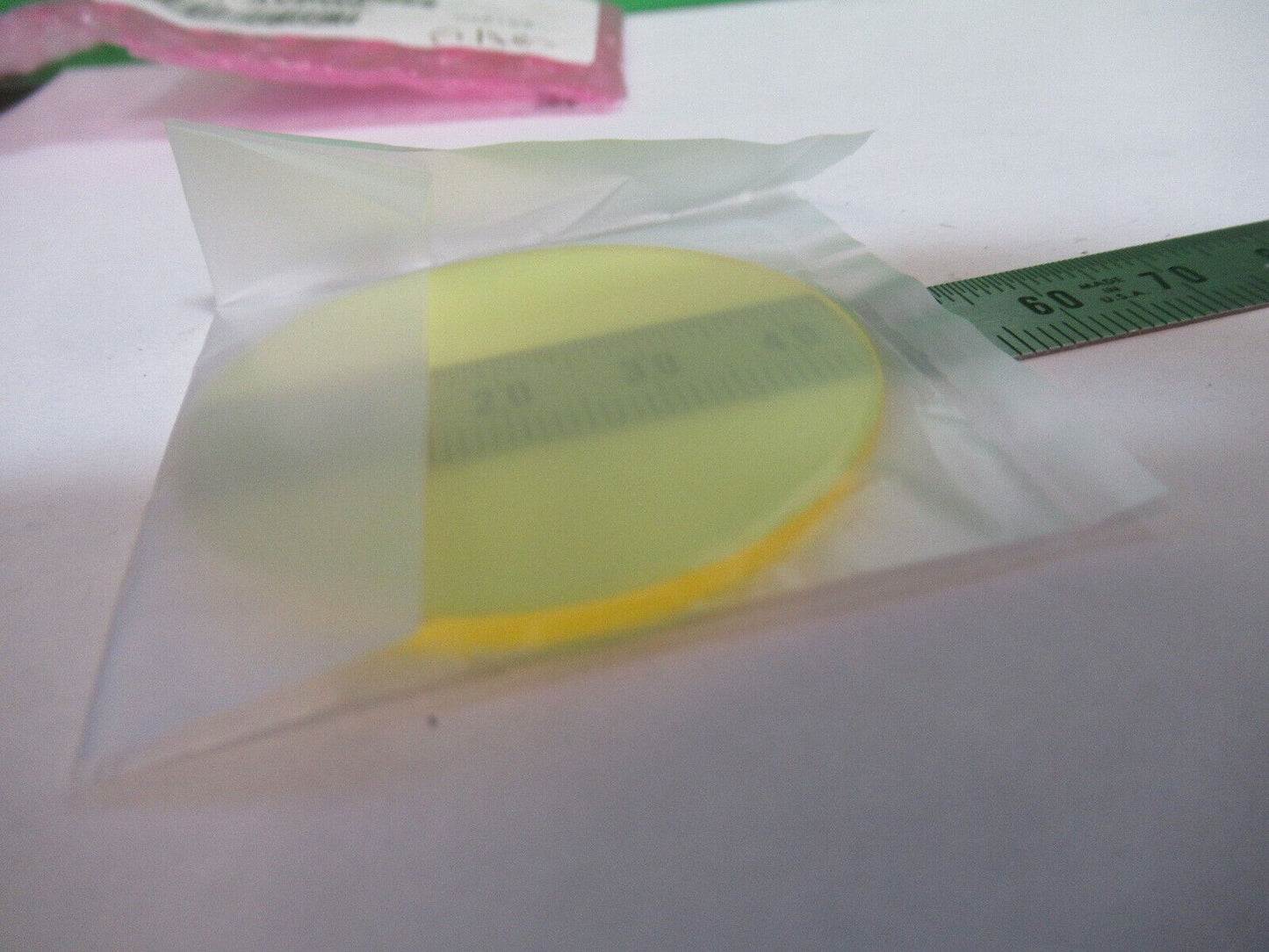 OLYMPUS BX-40 YELLOW GLASS FILTER MICROSCOPE PART AS PICTURED #W9-A-29