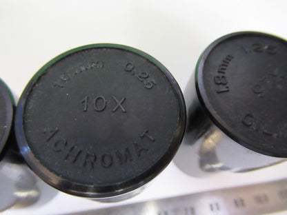 ANTIQUE BAUSCH LOMB LOT PLASTIC EMPTY OBJECTIVE CANS MICROSCOPE PART U9-A-07
