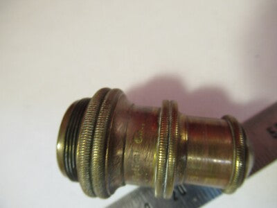 ANTIQUE BRASS OBJECTIVE BAUSCH LOMB 8mm MICROSCOPE OPTICS AS PICTURED #10-B-18