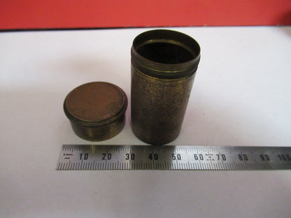 ANTIQUE BRASS EMPTY OBJECTIVE CAN LEITZ MICROSCOPE PART AS PICTURED F8-A-51