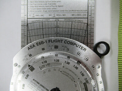 ASA E6B-1 FLIGHT COMPUTER made in Aluminum KOREA very nice AS PICTURED &P1-A-08