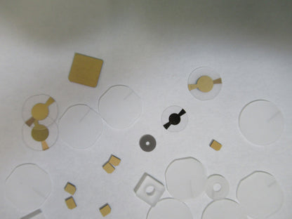 Lot Blanks Piezoelectric Quartz Crystal X-y-cut Gold Coated Piezo Sensor