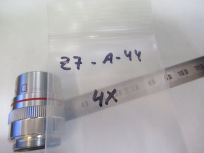 EDMUND JAPAN 4X OBJECTIVE LENS OPTICS MICROSCOPE PART AS PICTURED Z7-A-44
