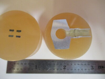 Lot 2 ea METALLOGRAPHIC METAL CROSS SECTION SPECIMEN MICROSCOPY SAMPLE &A7-A-24