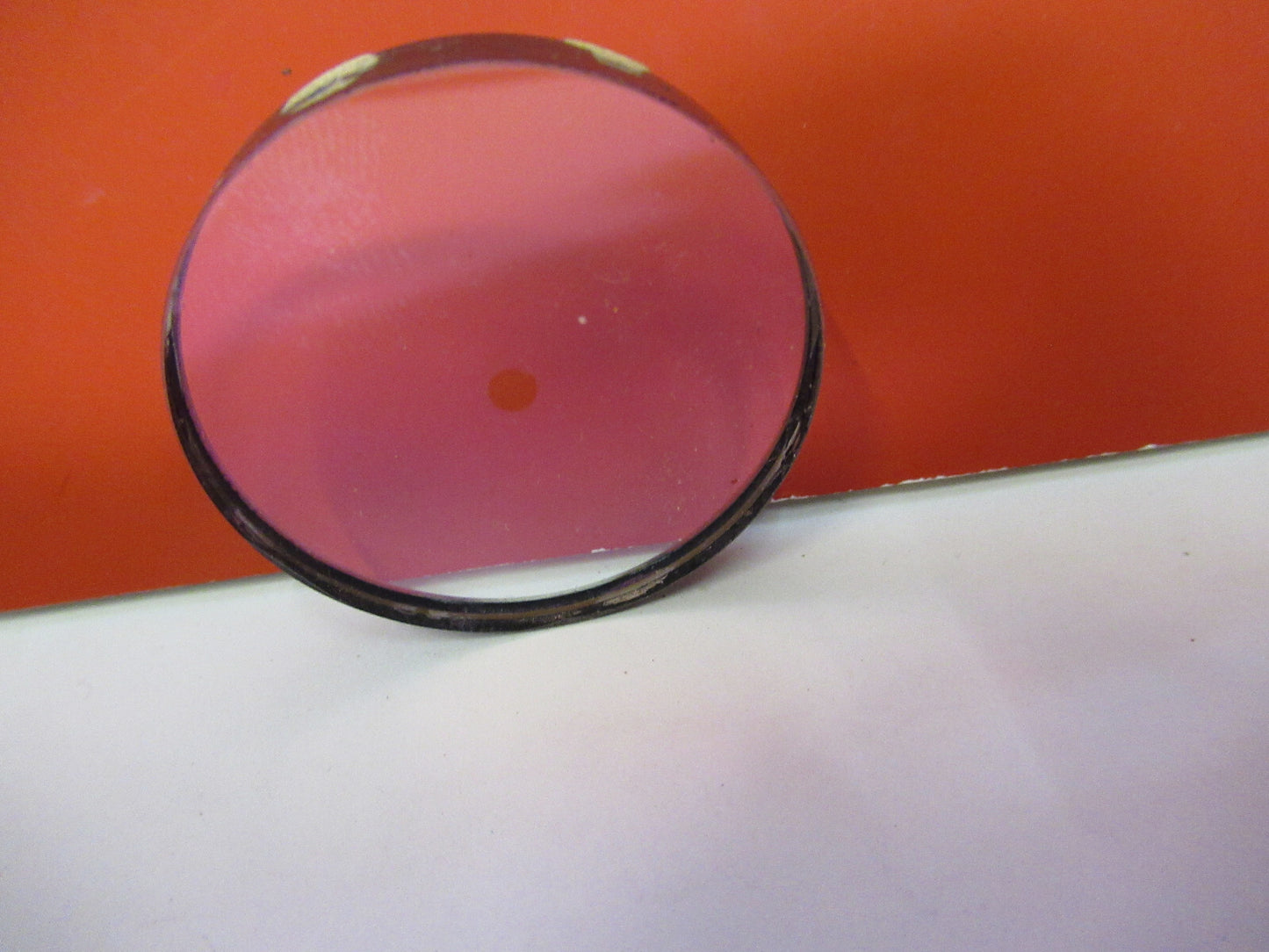 OPTICS MIL SPEC GLASS COATED FILTER [CENTER UNCOAT] OPTICAL AS PICTURED T1-A-17