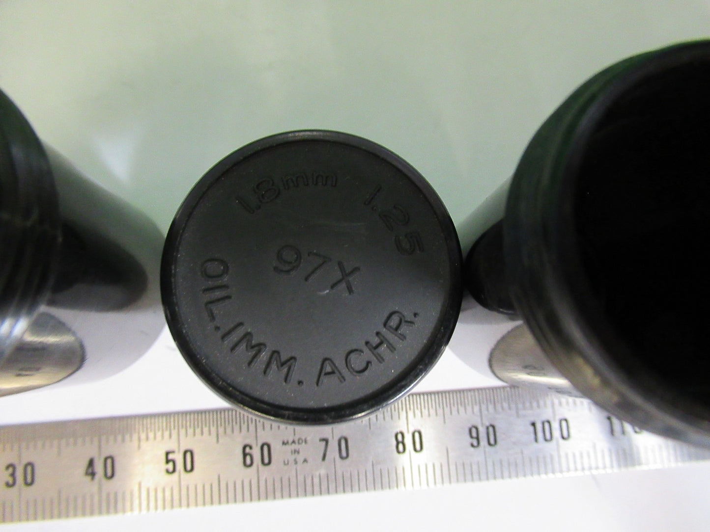 ANTIQUE PLASTIC EMPTY CANS BAUSCH OBJECTIV MICROSCOPE PART AS PICTURED T4-A-31