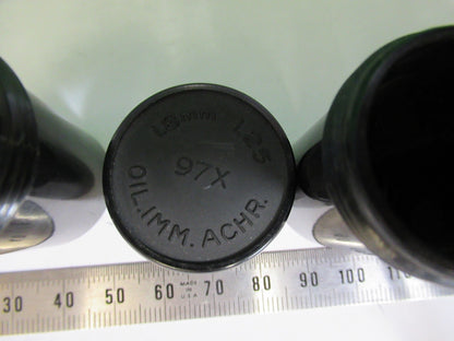 ANTIQUE PLASTIC EMPTY CANS BAUSCH OBJECTIV MICROSCOPE PART AS PICTURED T4-A-31