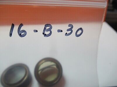 ANTIQUE MICROSCOPE PART PAIR FILTER LENS PB24330-1 UNKNOWN AS PICTURED &16-B-30