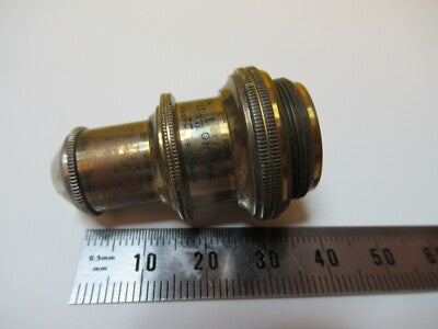 ANTIQUE BRASS OBJECTIVE BAUSCH LOMB 1/12 OPTICS MICROSCOPE as pictured &14-C-02