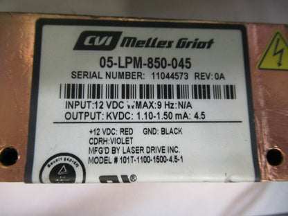 OPTICS MELLES GRIOT HeNe GAS LASER PRO OPTICAL AS PICTURED T4-A-08